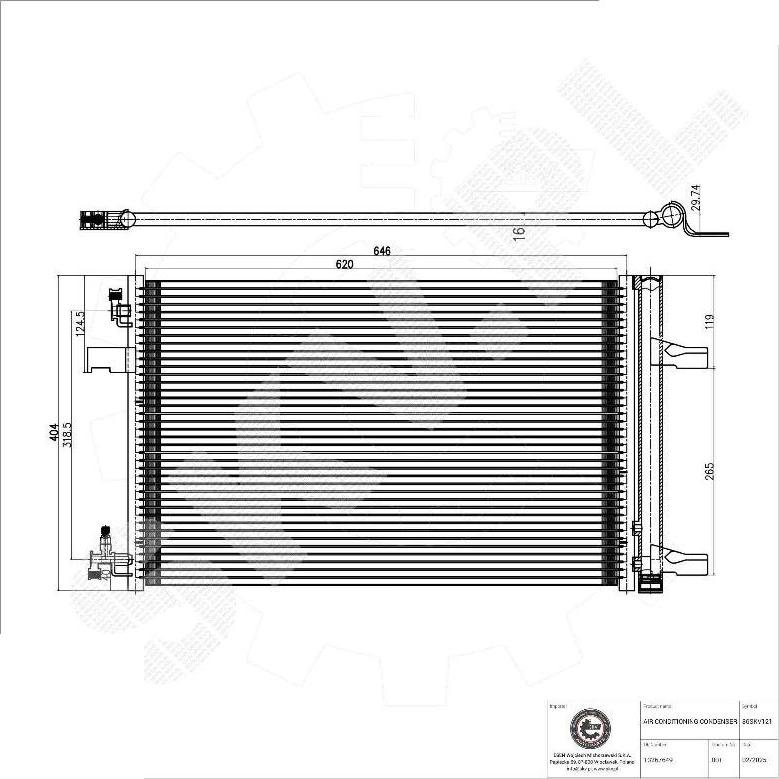 Esen SKV 86SKV121 - Конденсатор, кондиціонер autocars.com.ua