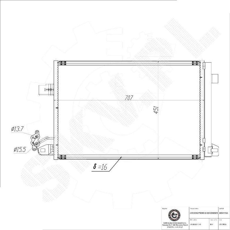 Esen SKV 86SKV124 - Конденсатор, кондиціонер autocars.com.ua