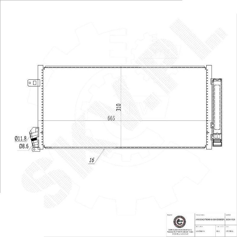 Esen SKV 86SKV129 - Конденсатор, кондиціонер autocars.com.ua
