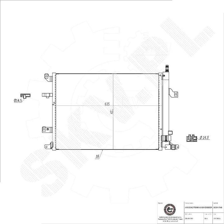 Esen SKV 86SKV140 - Конденсатор, кондиціонер autocars.com.ua