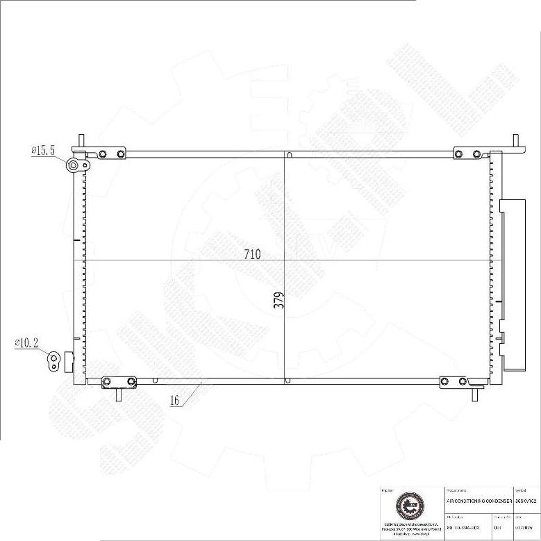Esen SKV 86SKV162 - Конденсатор, кондиціонер autocars.com.ua
