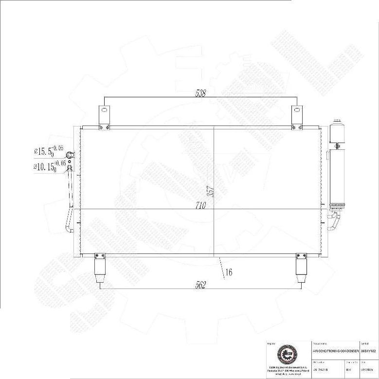 Esen SKV 86SKV182 - Конденсатор, кондиціонер autocars.com.ua