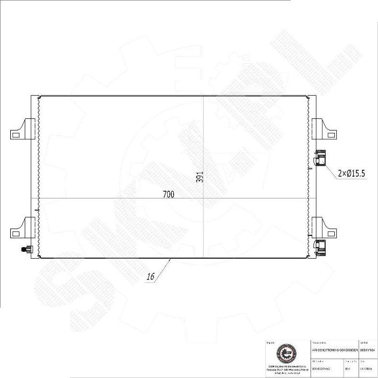 Esen SKV 86SKV184 - Конденсатор, кондиціонер autocars.com.ua