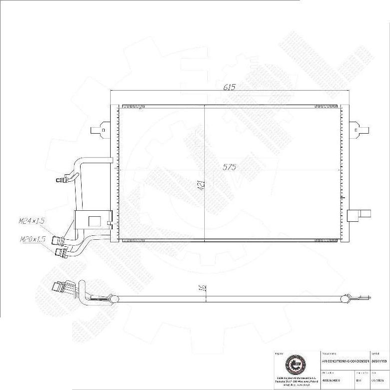 Esen SKV 86SKV199 - Конденсатор, кондиціонер autocars.com.ua