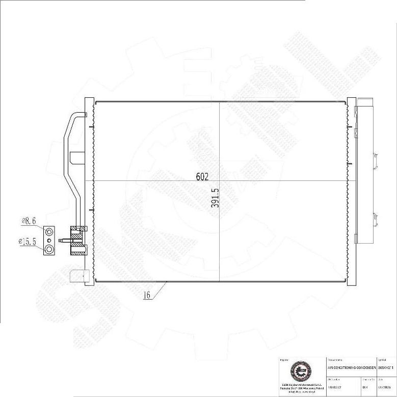 Esen SKV 86SKV211 - Конденсатор, кондиціонер autocars.com.ua