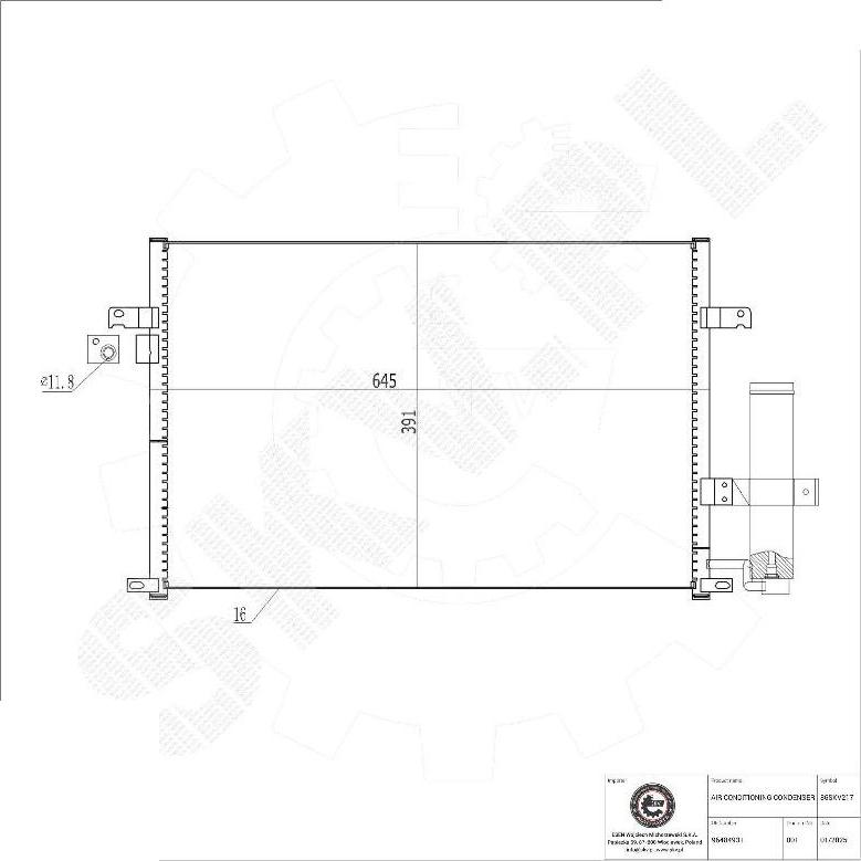 Esen SKV 86SKV217 - Конденсатор, кондиціонер autocars.com.ua