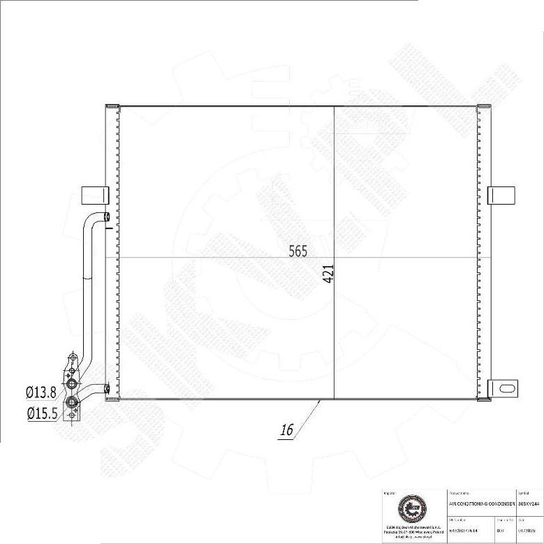 Esen SKV 86SKV244 - Конденсатор, кондиціонер autocars.com.ua