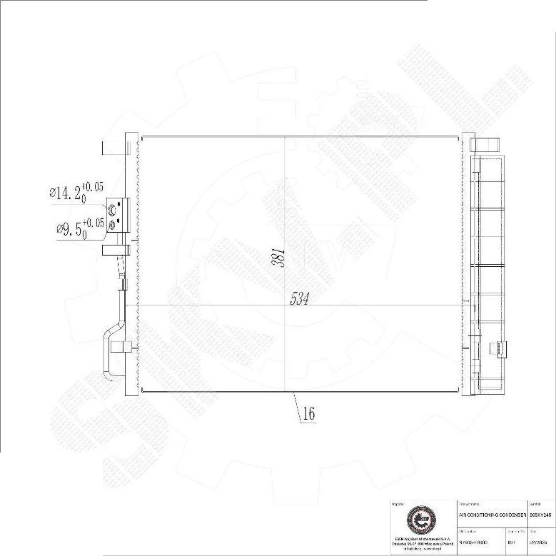Esen SKV 86SKV245 - Конденсатор, кондиціонер autocars.com.ua