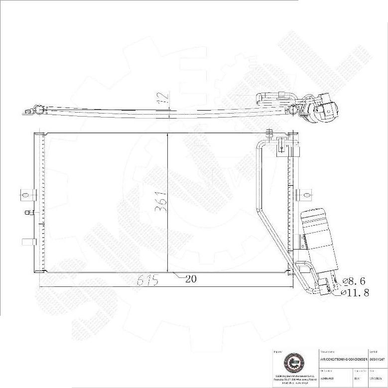 Esen SKV 86SKV247 - Конденсатор, кондиціонер autocars.com.ua