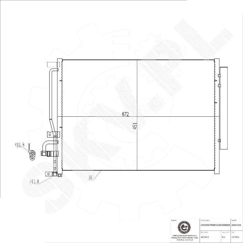 Esen SKV 86SKV250 - Конденсатор, кондиціонер autocars.com.ua