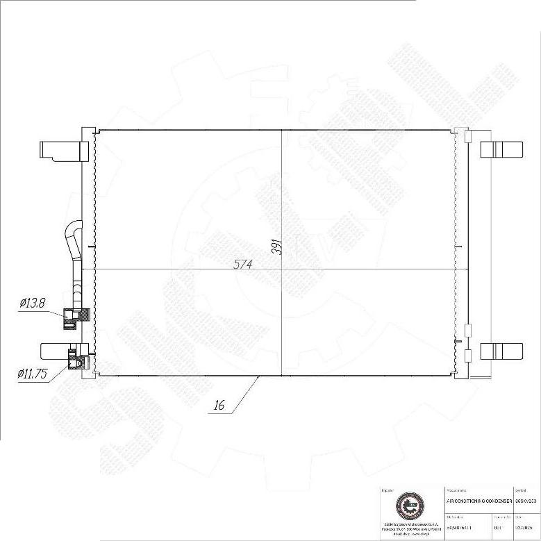 Esen SKV 86SKV253 - Конденсатор, кондиціонер autocars.com.ua