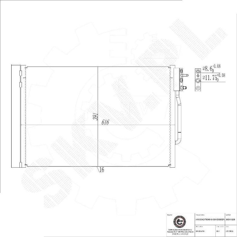 Esen SKV 86SKV268 - Конденсатор, кондиціонер autocars.com.ua