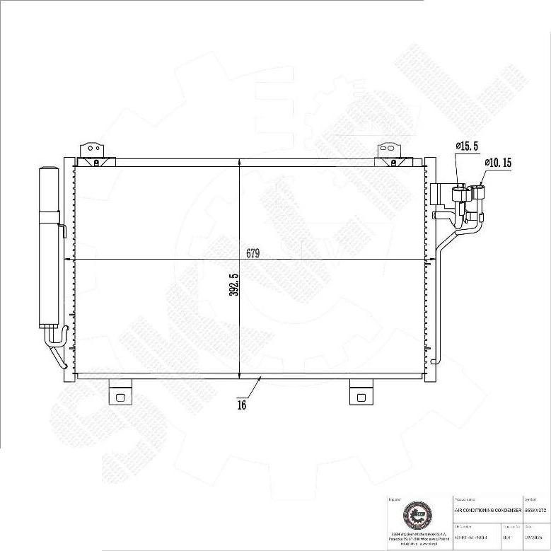 Esen SKV 86SKV272 - Конденсатор, кондиціонер autocars.com.ua