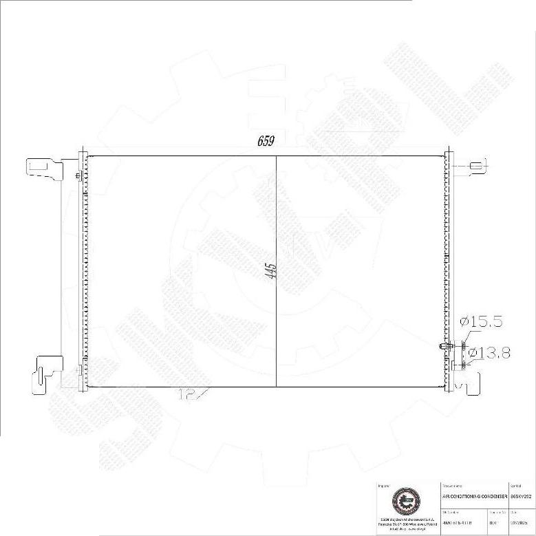 Esen SKV 86SKV292 - Конденсатор, кондиціонер autocars.com.ua
