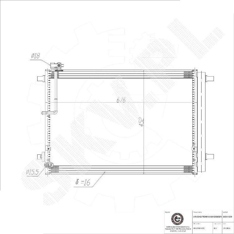 Esen SKV 86SKV299 - Конденсатор, кондиціонер autocars.com.ua
