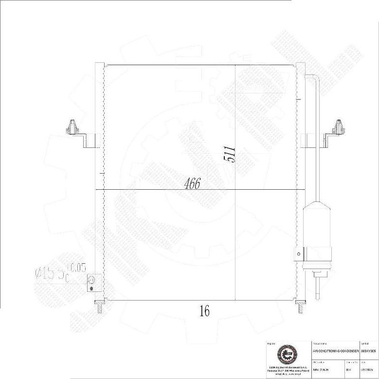 Esen SKV 86SKV305 - Конденсатор, кондиціонер autocars.com.ua