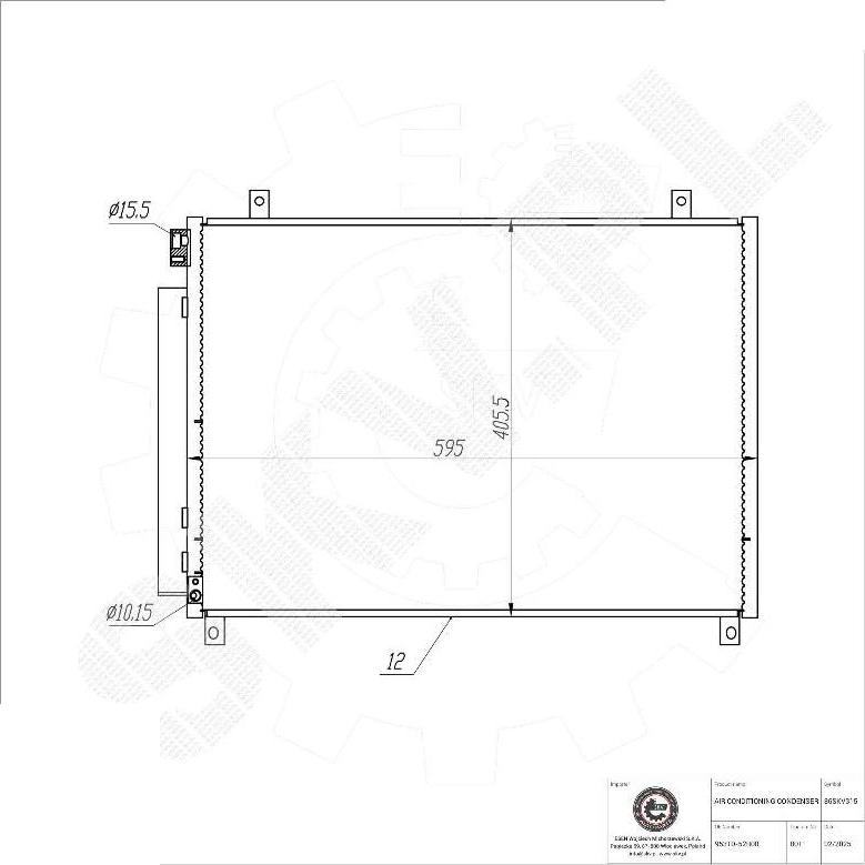 Esen SKV 86SKV315 - Конденсатор, кондиціонер autocars.com.ua