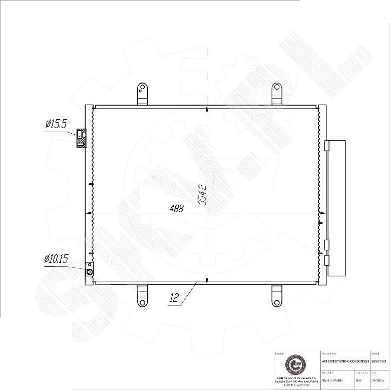 Esen SKV 86SKV321 - Конденсатор, кондиціонер autocars.com.ua