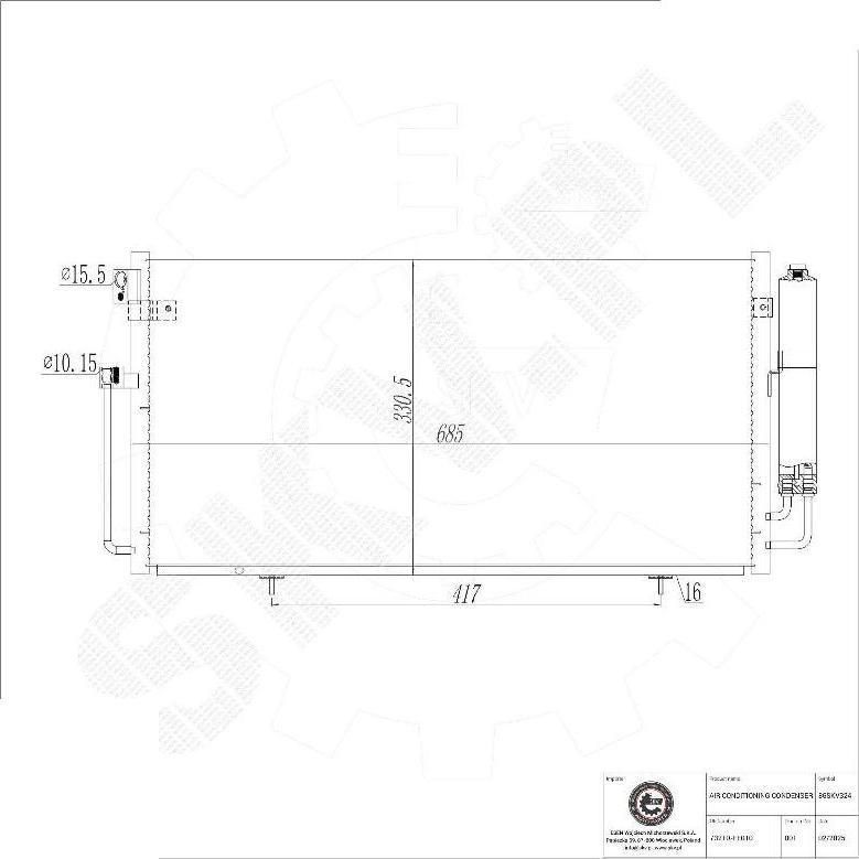 Esen SKV 86SKV324 - Конденсатор, кондиціонер autocars.com.ua