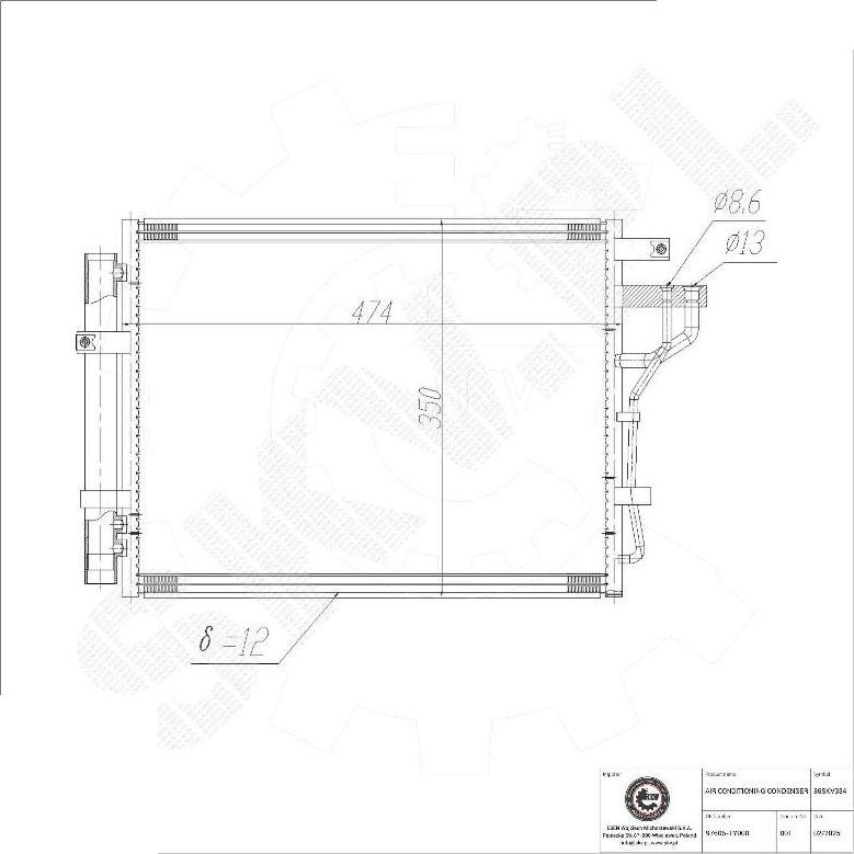 Esen SKV 86SKV334 - Конденсатор, кондиціонер autocars.com.ua