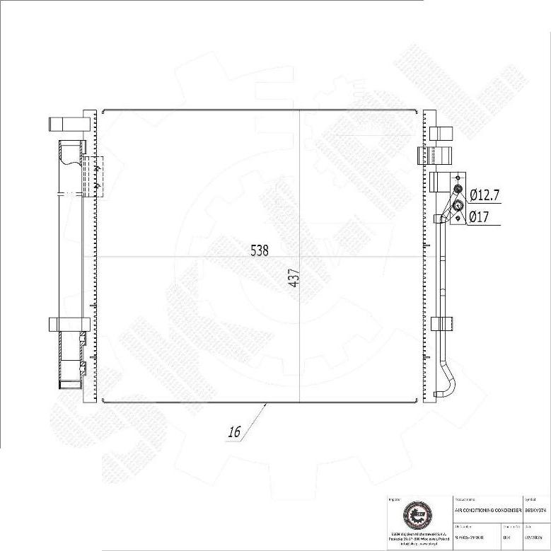 Esen SKV 86SKV374 - Конденсатор, кондиціонер autocars.com.ua