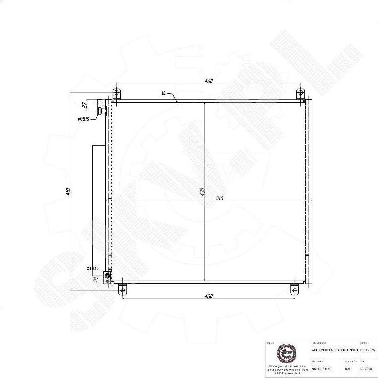 Esen SKV 86SKV375 - Конденсатор, кондиціонер autocars.com.ua