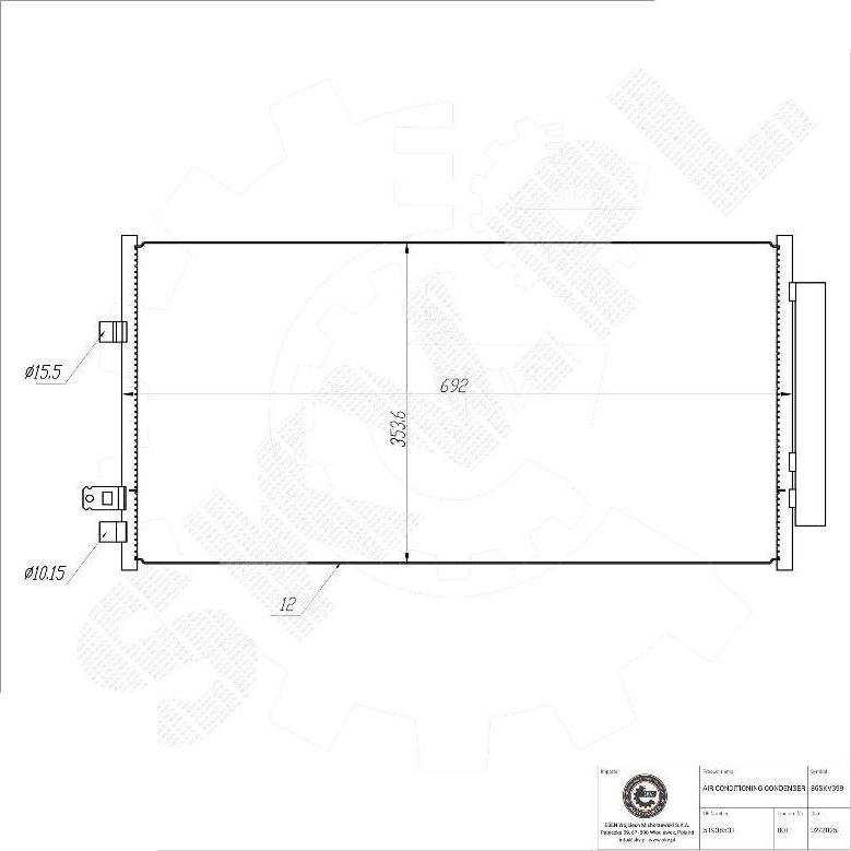 Esen SKV 86SKV399 - Конденсатор, кондиціонер autocars.com.ua
