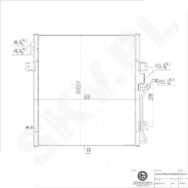 Esen SKV 86SKV408 - Конденсатор, кондиціонер autocars.com.ua