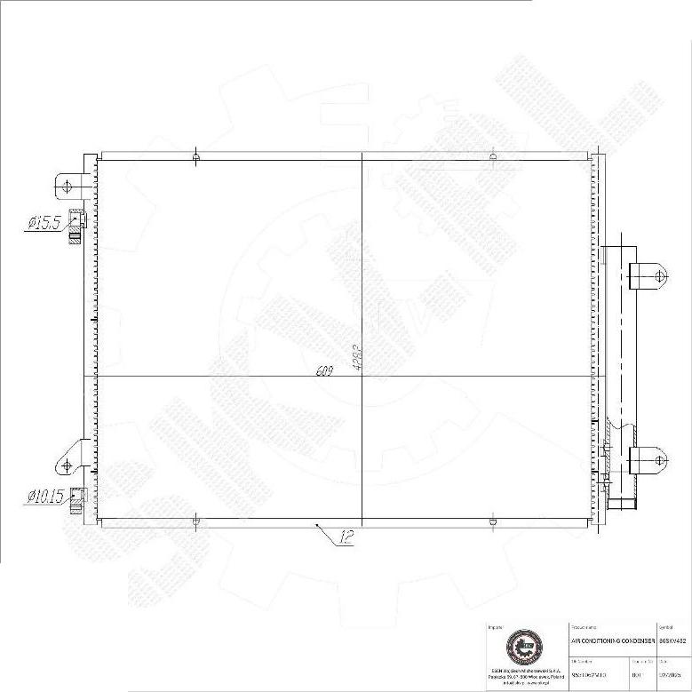 Esen SKV 86SKV432 - Конденсатор, кондиціонер autocars.com.ua