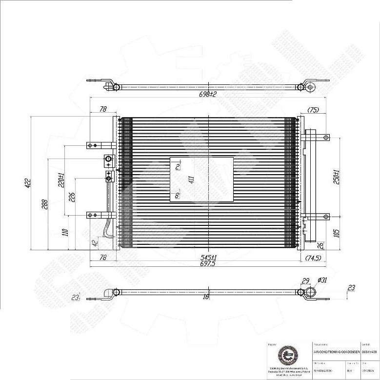 Esen SKV 86SKV438 - Конденсатор, кондиціонер autocars.com.ua