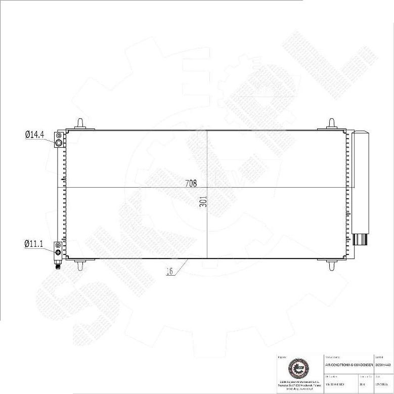 Esen SKV 86SKV443 - Конденсатор, кондиціонер autocars.com.ua