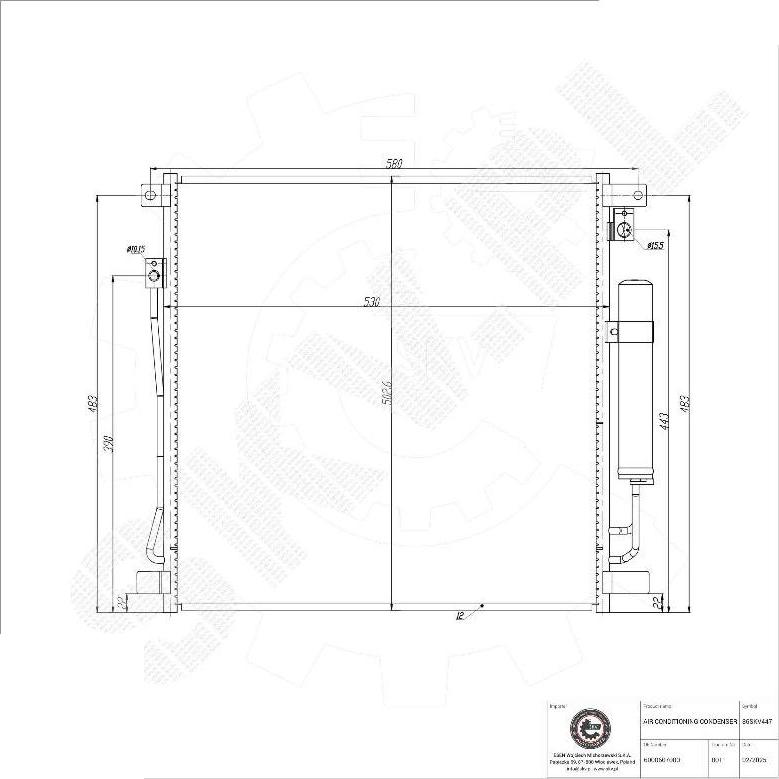 Esen SKV 86SKV447 - Конденсатор, кондиціонер autocars.com.ua