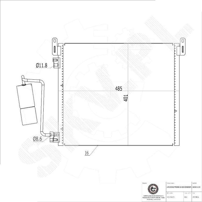 Esen SKV 86SKV453 - Конденсатор, кондиціонер autocars.com.ua
