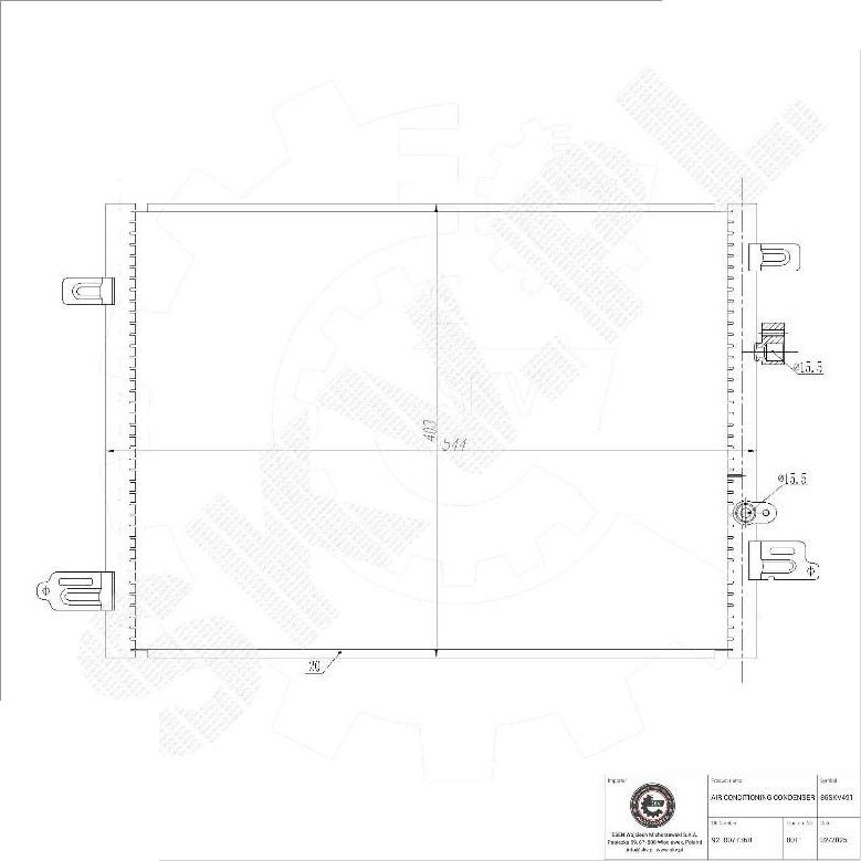 Esen SKV 86SKV491 - Конденсатор, кондиціонер autocars.com.ua