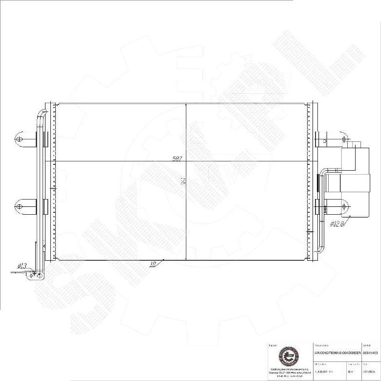 Esen SKV 86SKV493 - Конденсатор, кондиціонер autocars.com.ua
