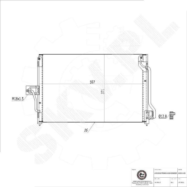 Esen SKV 86SKV498 - Конденсатор, кондиціонер autocars.com.ua