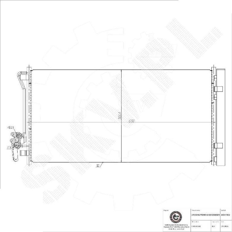 Esen SKV 86SKV502 - Конденсатор, кондиціонер autocars.com.ua
