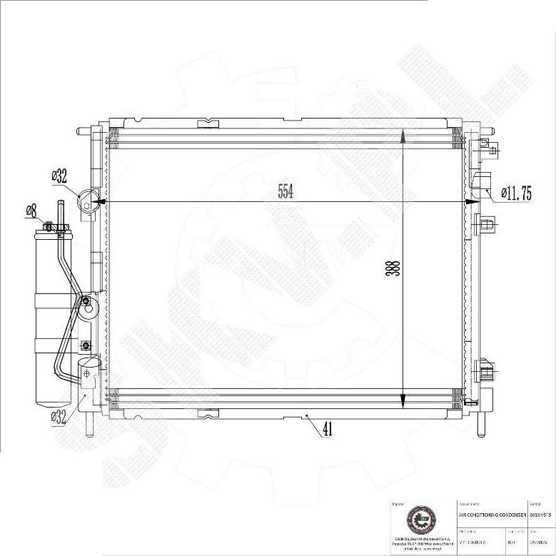 Esen SKV 86SKV515 - Конденсатор, кондиціонер autocars.com.ua