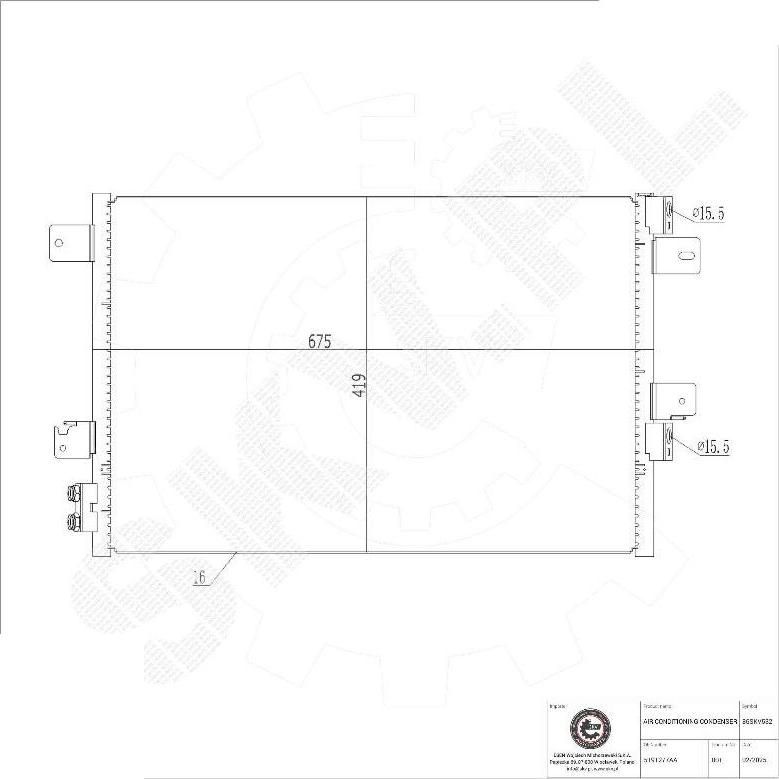 Esen SKV 86SKV532 - Конденсатор, кондиціонер autocars.com.ua