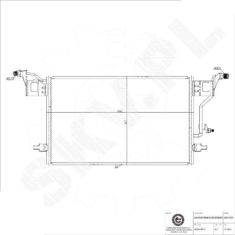 Esen SKV 86SKV533 - Конденсатор, кондиціонер autocars.com.ua