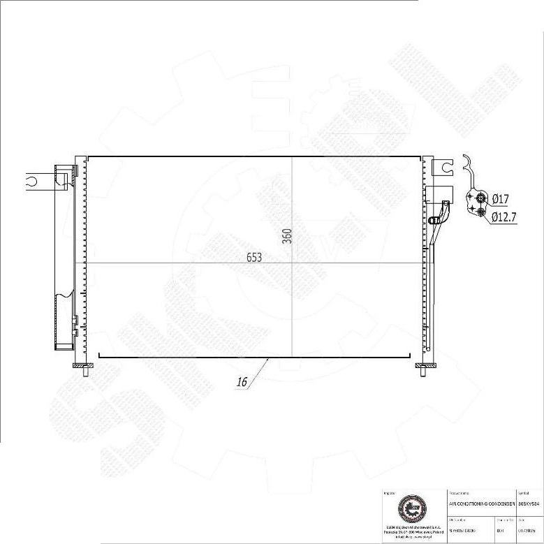 Esen SKV 86SKV534 - Конденсатор, кондиціонер autocars.com.ua