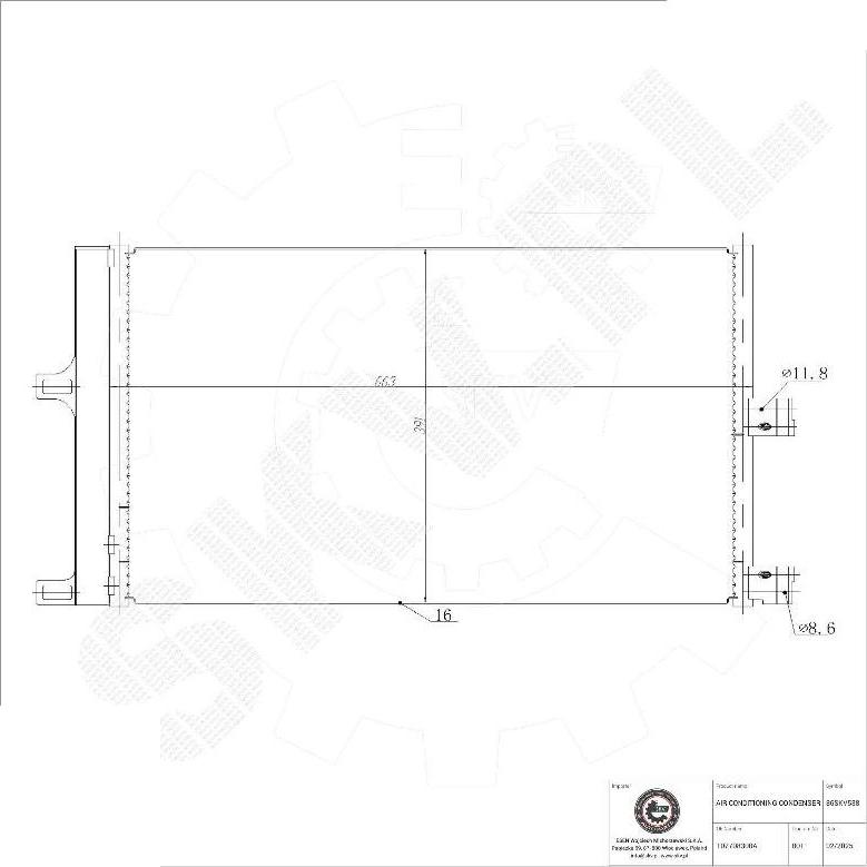 Esen SKV 86SKV538 - Конденсатор, кондиціонер autocars.com.ua