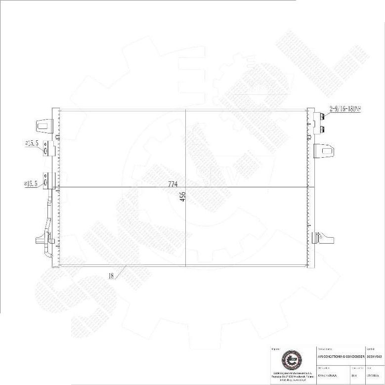 Esen SKV 86SKV543 - Конденсатор, кондиціонер autocars.com.ua