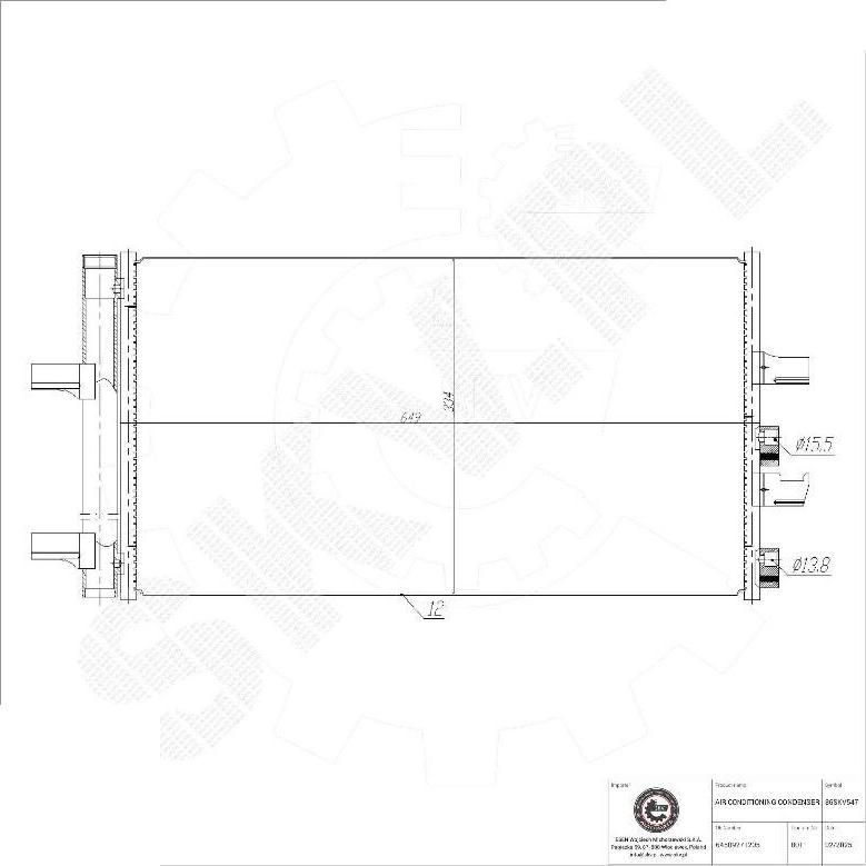 Esen SKV 86SKV547 - Конденсатор, кондиціонер autocars.com.ua