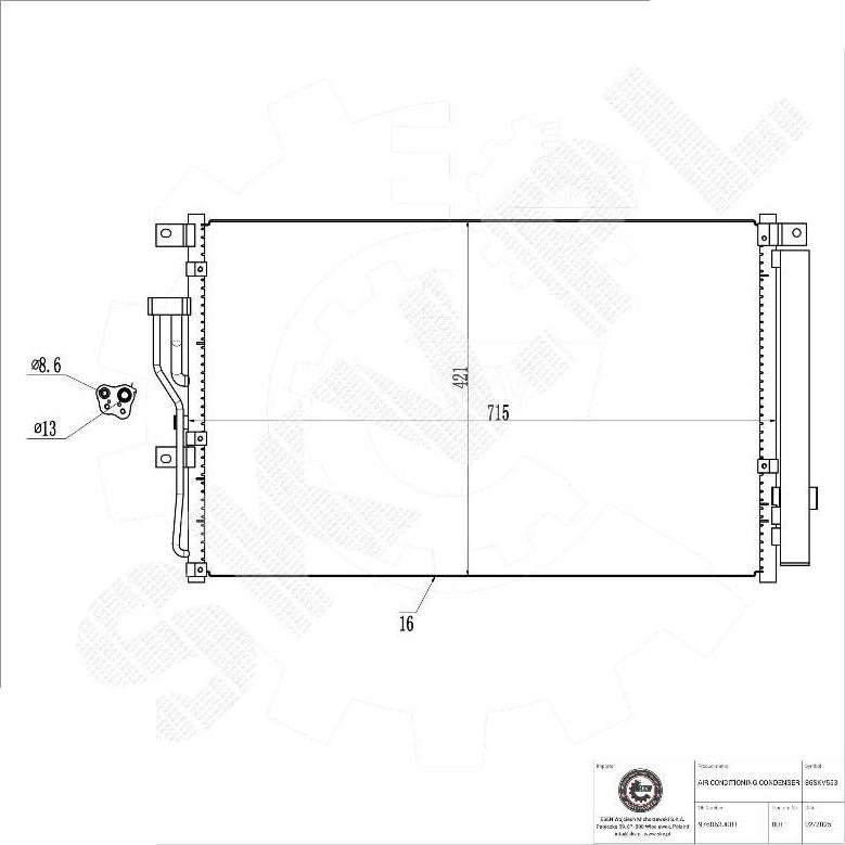 Esen SKV 86SKV553 - Конденсатор, кондиціонер autocars.com.ua