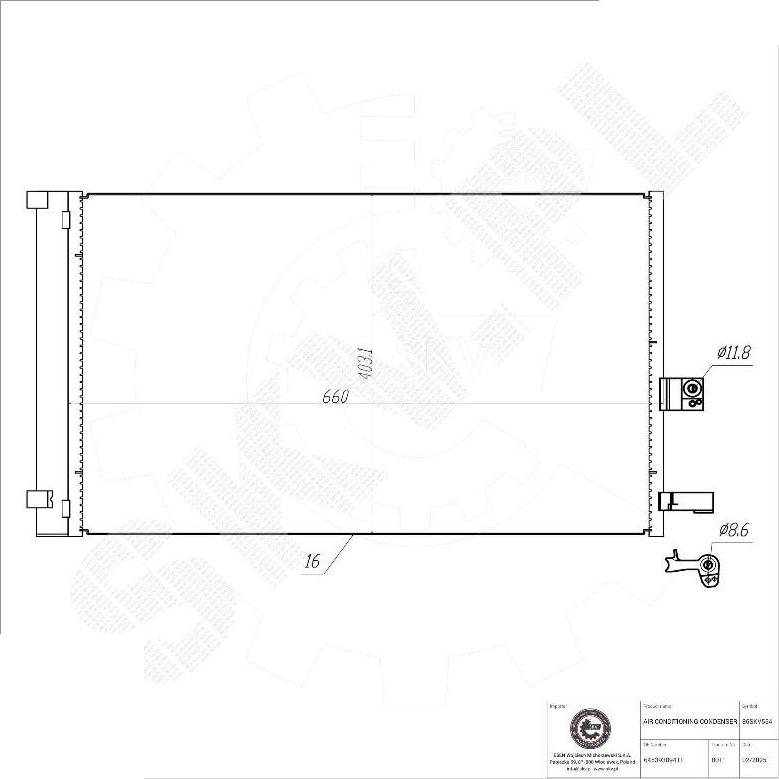Esen SKV 86SKV554 - Конденсатор, кондиціонер autocars.com.ua