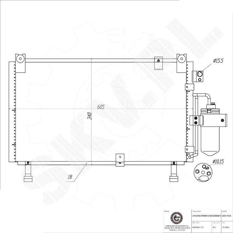 Esen SKV 86SKV559 - Конденсатор, кондиціонер autocars.com.ua