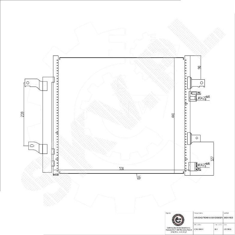 Esen SKV 86SKV563 - Конденсатор, кондиціонер autocars.com.ua