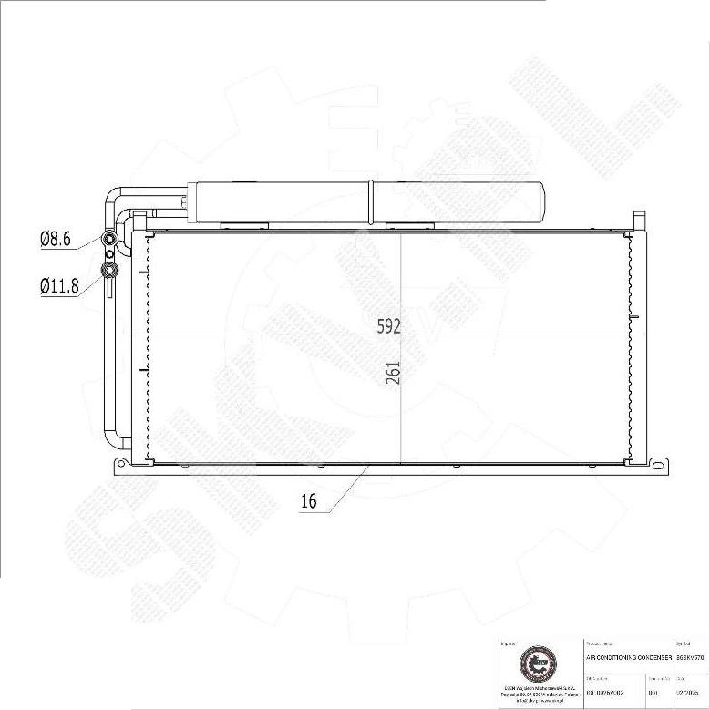 Esen SKV 86SKV570 - Конденсатор, кондиціонер autocars.com.ua