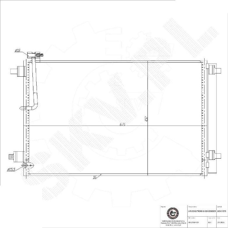 Esen SKV 86SKV575 - Конденсатор, кондиціонер autocars.com.ua